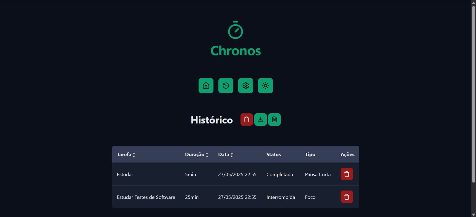 Imagem do projeto Chronos Pomodoro